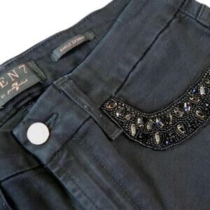 Jen7 7 For all Mankind Size 6 Embellished Skinny Jeans Rhinestone Ankle Sparkle